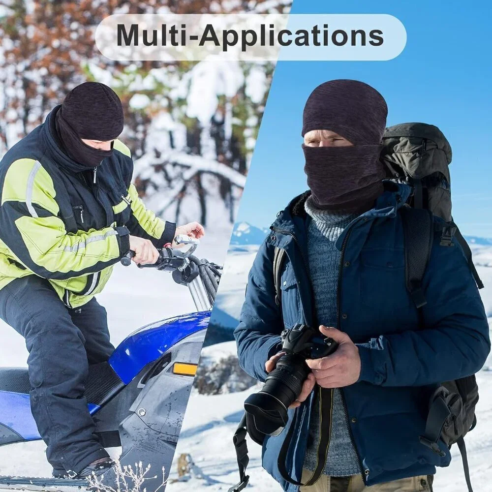 Balaclava Ski Face Mask, Cold Weather Windproof Hooded Scarf Hat(men&women)
